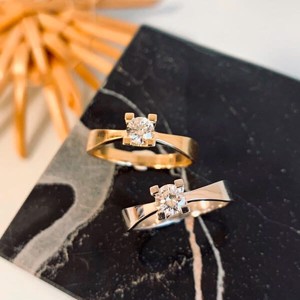 Diamantring aus 14 kt. Gold mit 0,25 Diamanten l1948-025rg